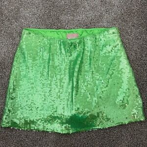 Show Me Your MuMu Lime Green Sequin Mini Skort